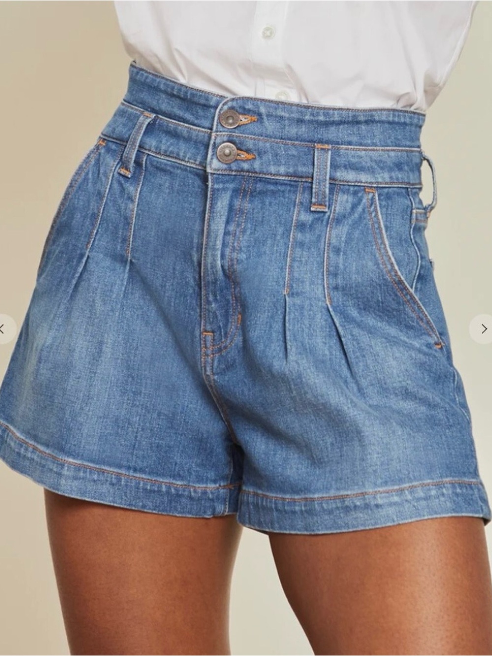 VERONICA BEARD Shorts Women sz 28/6 Blue Denim Jean JAYLEN Cornflower Pleatd - Picture 3 of 11